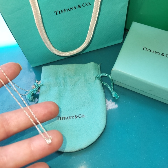 TIFFANY & Co Diamond Pendant on an 925 Sterling Silver 16inch Chain - Picture 9 of 9